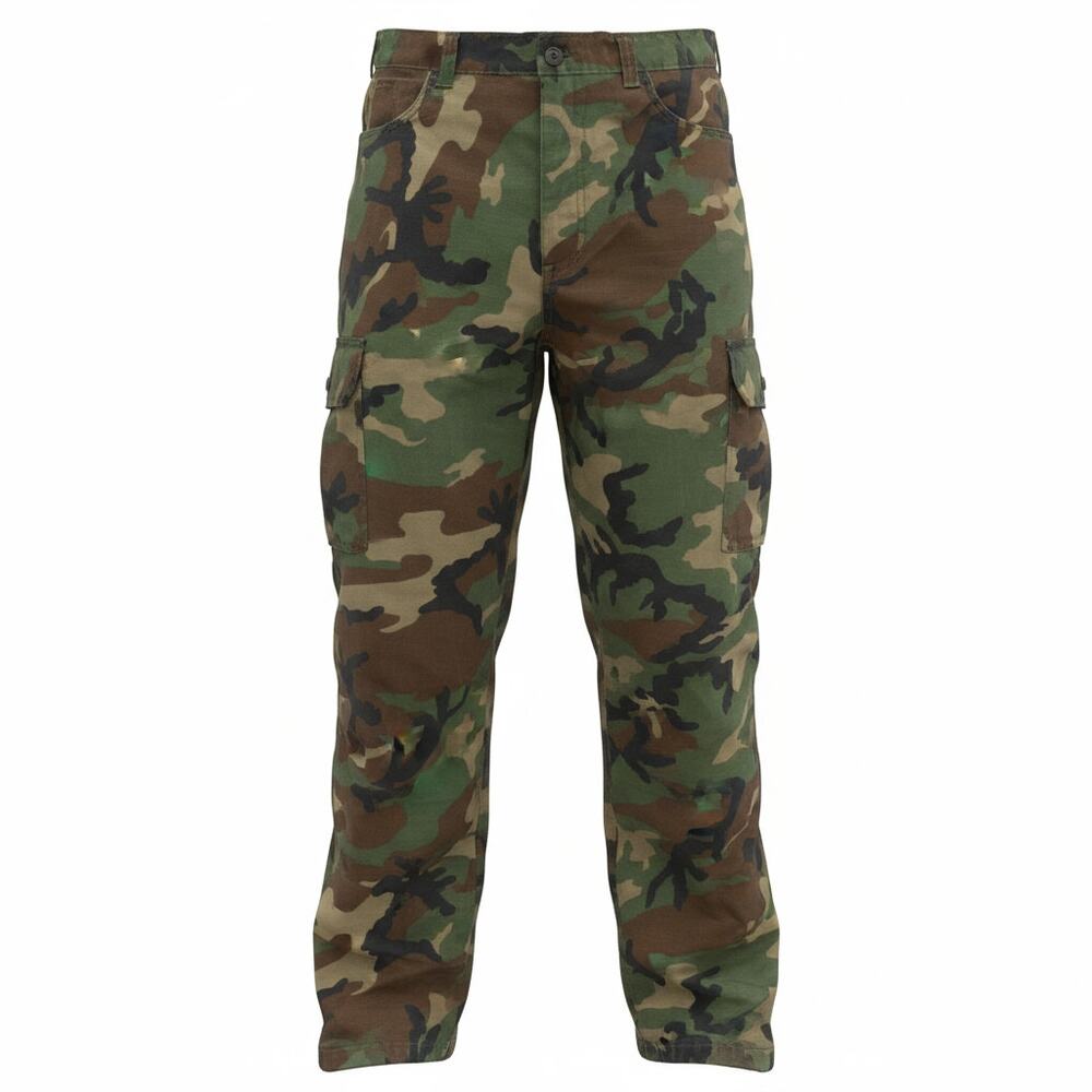 Ranger Cargo Pants Mens Large Green Camo Excellent Woodland Tactical Utility